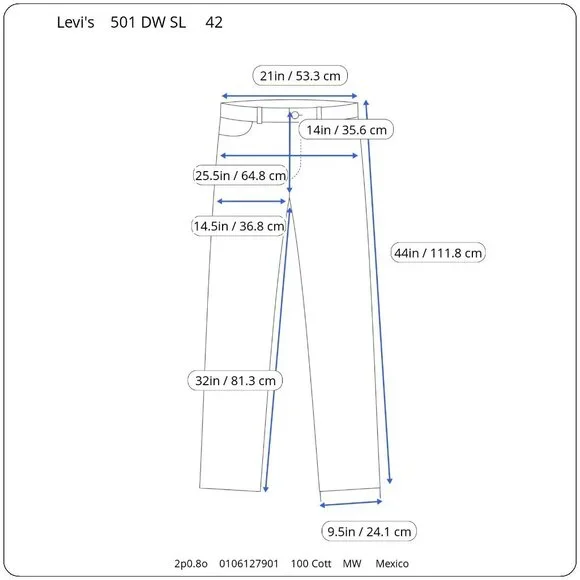 Levis 501 Button Fly Straight Leg Jeans Mens 42 32 Dark Wash Big and Tall - Picture 8 of 8